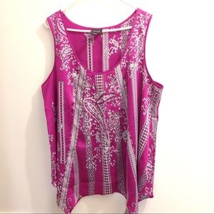 Bright pink Sleeveless blouse xl Silky feel